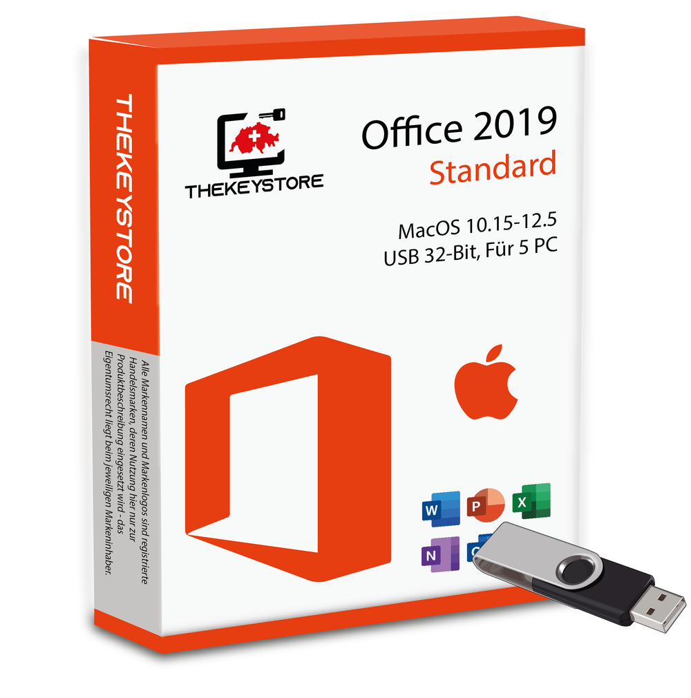 Microsoft Office 2019 Standard Mac 10.15-12.5 für 5 PC