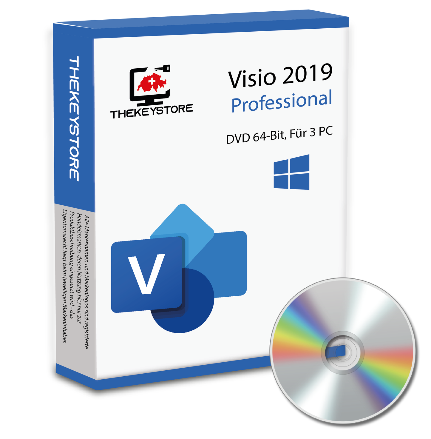 Microsoft Visio 2019 Professional - Für 3 PC - TheKeyStore Schweiz