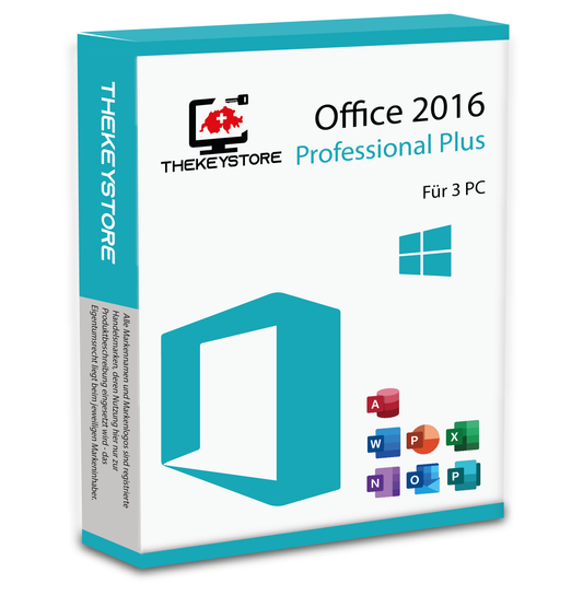 Microsoft Office 2016 Professional Plus - Für 3 PC - TheKeyStore Schweiz