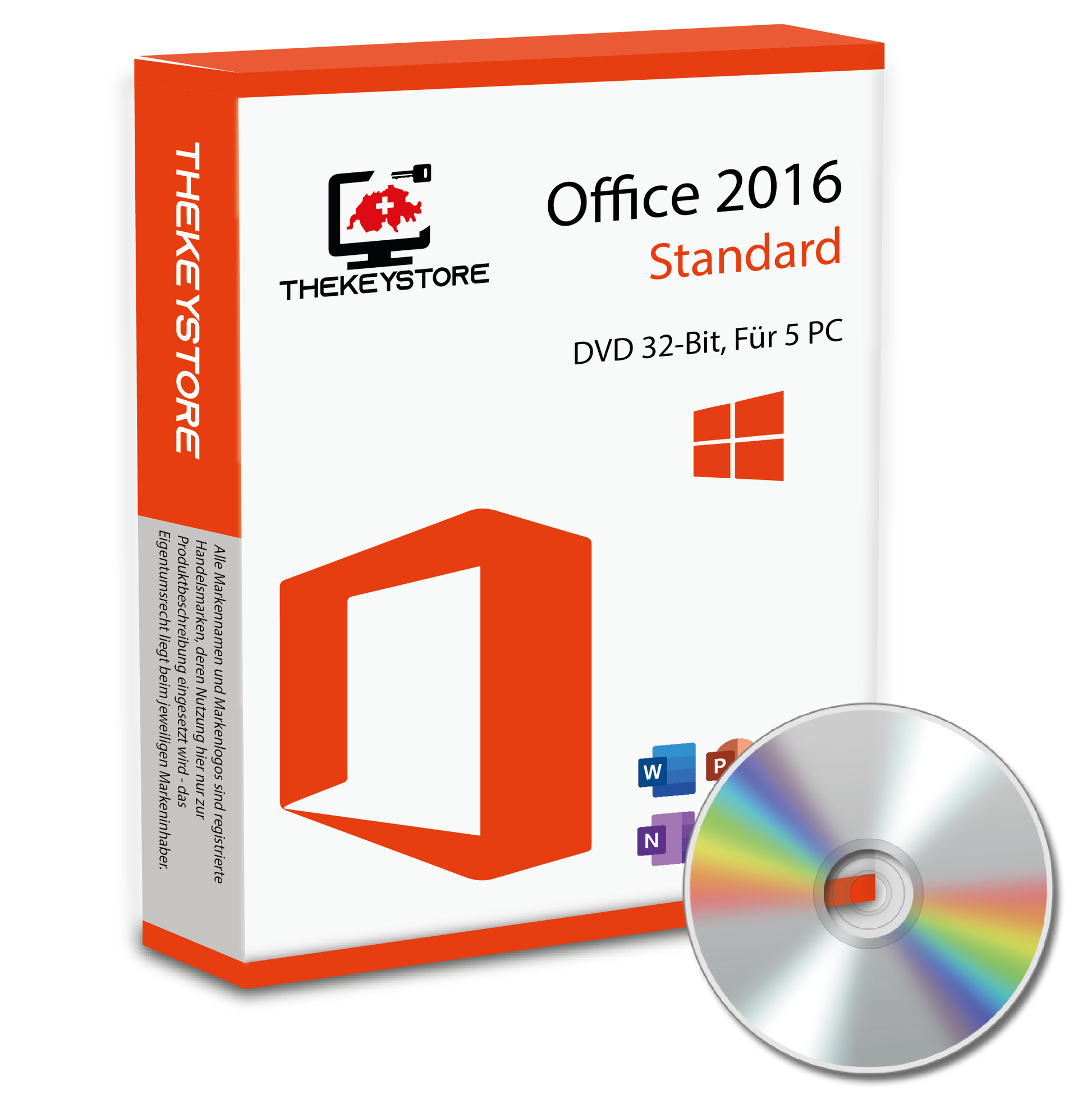 Microsoft Office 2016 Standard - Für 5 PC - TheKeyStore Schweiz