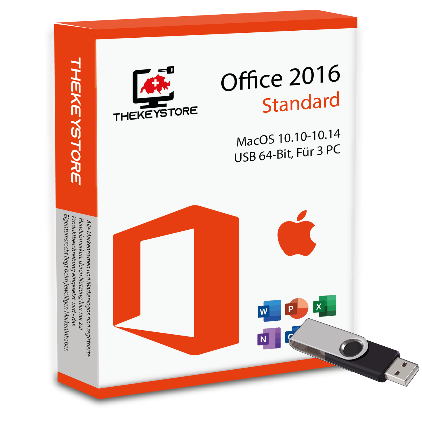 Microsoft Office 2016 Standard MacOS 10.10-10.14 - Für 3 PC - TheKeyStore Schweiz