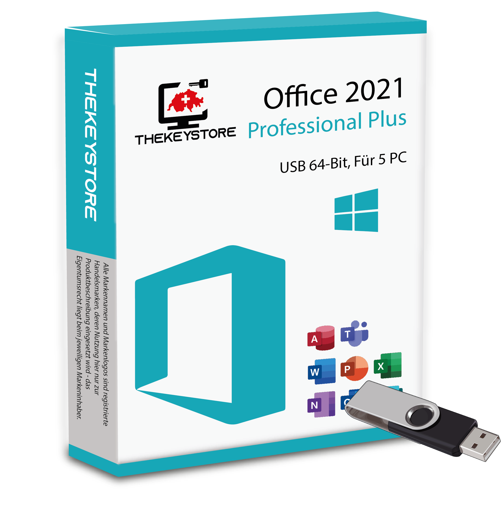 Microsoft Office 2021 Professional Plus - Für 5 PC - TheKeyStore Schweiz