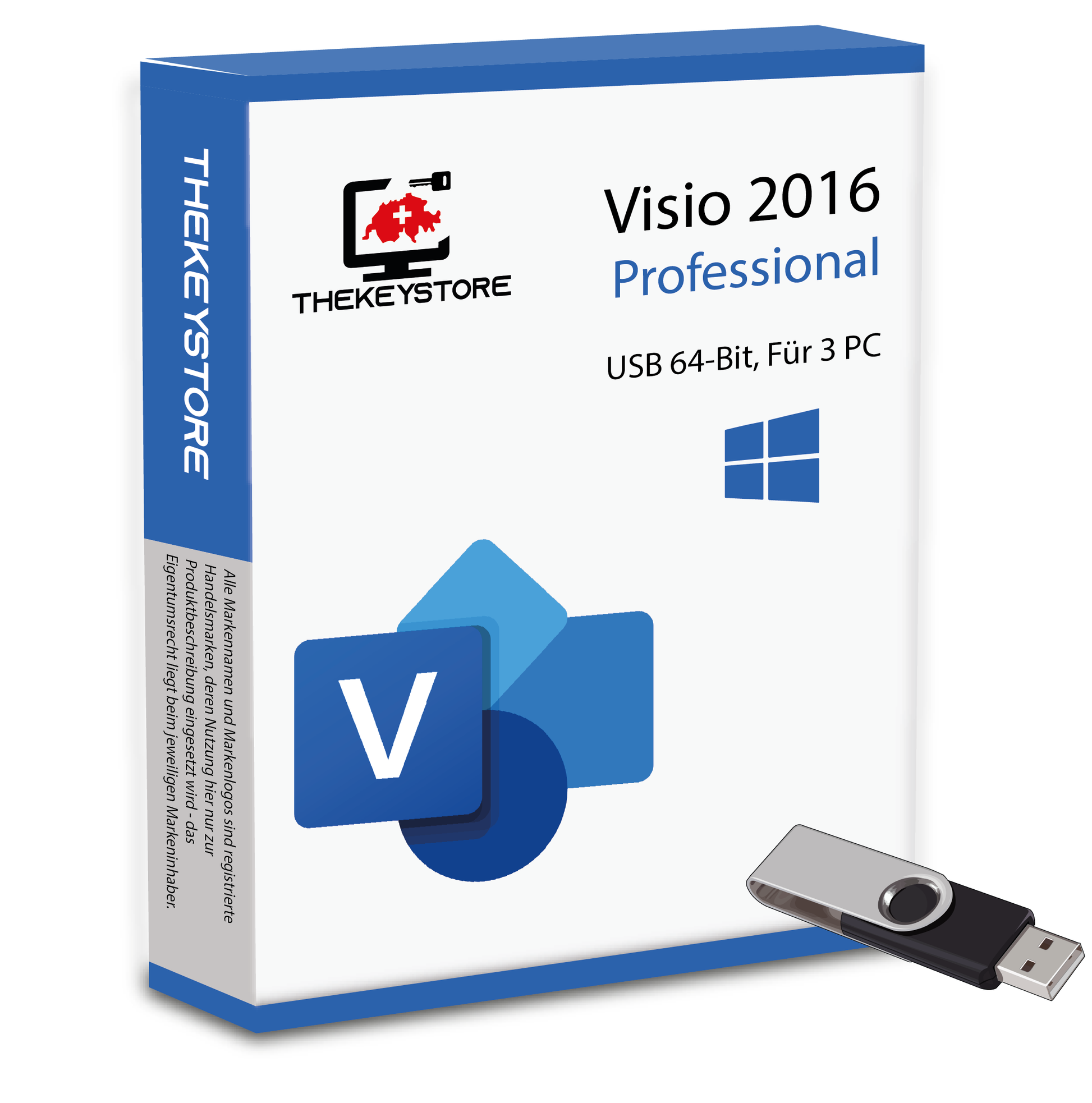 Microsoft Visio 2016 Professional - Für 3 PC - TheKeyStore Schweiz